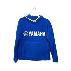 Yamaha Motor Women Blue Fleece Hoodie Embroidered Logo Size L Large Pullover‎